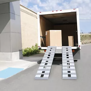 2pcs Aluminum Trailer Ramps Truck Car Auto Trailer Ramps Loading Ramps 6000lbs - Foto 1 di 20