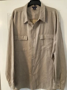 Knightsbridge Men’s Tan/Beige Suede Feel Long Sleeve Shirt Size 3X Lined Warm - Picture 1 of 7