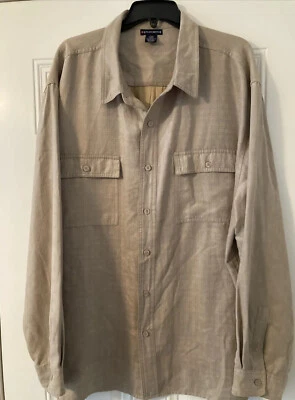 Knightsbridge Men’s Tan/Beige Suede Feel Long Sleeve Shirt Size 3X Lined Warm - Image 1 of 4