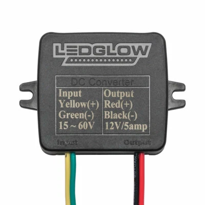 New! LEDGlow Golf Cart Voltage Converter Reducer 48-36v to 12v 5amp for LED Kits