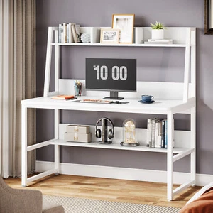 Tribesigns 47" Modern Study Computer Desk Home Office Desk with Hutch and Shelf - Picture 1 of 10