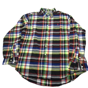 Ralph Lauren Shirt Mens XL Red Green Blue Plaid Flannel Long Sleeve Button NEW - Picture 1 of 10
