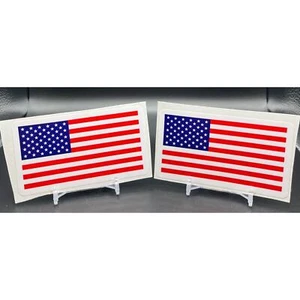 2 Pack - 4 Inch USA American Flag Sticker Decal Car Vehicle Truck Bumper Toolbox - Picture 1 of 4
