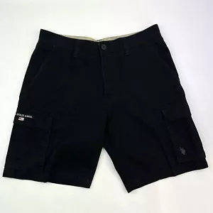 US Polo Assn Cargo Crispy Black Exclusive Bermuda Shorts Men's Size W34 Casual - Picture 1 of 12