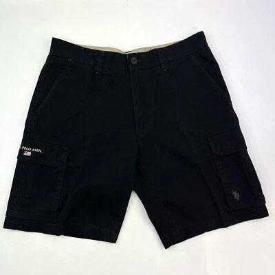 US Polo Assn грузовой хрустящий черный эксклюзивный Бермуды шорты мужской размер W34 повседневный - Изображение 1 из 4
