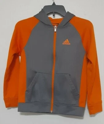 Sudadera con capucha ADIDAS gris/naranja de segunda mano para niños talla M Foto 1 de 3