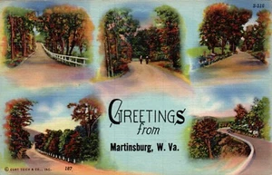 MARTINSBURG, W. VA. POSTCARD "Greetings From", 5 Scenes - Picture 1 of 2