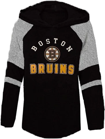 NWT Boston Bruins Hooded Sweater Girls Size Large 10/12 Soft Lightweight Cover