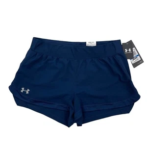 NEW Under Armour Speedpocket Shorts Womens XL Fitted NWT Blue Running Athletic - Picture 1 of 10