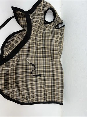 Nueva capucha marrón a cuadros con cuello de caballo PP-22 Foto 1 de 4