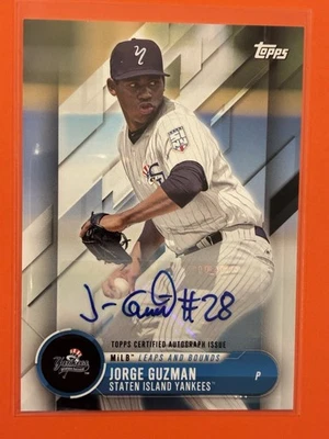 2018 Topps Pro Debut Jorge Guzman MiLB Leaps and Bounds Auto /50 #LB-JG - Image 1 of 2