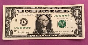 2017A FANCY SERIAL NUMBER L 40099999 D FIVE OF A KIND & A PAIR - Picture 1 of 3