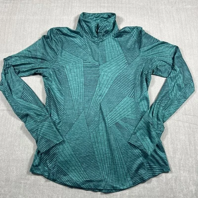 Camisa pulóver Brooks Run Happy manga larga verde azulado para mujer pequeña Media cremallera Foto 1 de 4