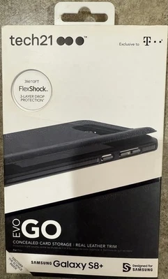 TWO CASES tech21 Evo Go Leather Case Compatible w/ Samsung Galaxy S8+BLACK NEW - Image 1 of 4