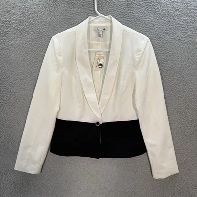 Chaqueta Forever 21 Mujer Grande Blanca Negra Blazer Abrigo Madura Ropa Profesional NUEVO Foto 1 de 4