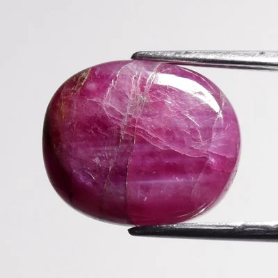 💎7.63ct 13x11mm Oval Cabochon Natural Purplish Red Ruby - Unheated Africa Gem - Image 1 of 4