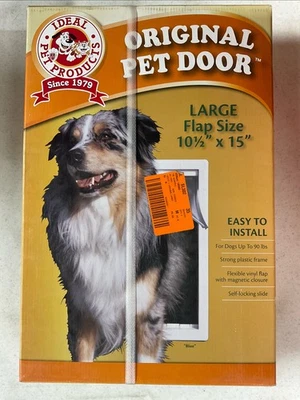 Ideal Pet Products Large Plastic Pet Door White Frame  - 10.5" x 15" PPDXL - Image 1 of 3