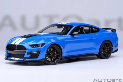 Ford Shelby Mustang GT500 Blu Bianco Modellino 1:18 Autoart - Immagine 1 di 4
