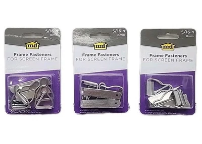 M-D frame fasteners for screen frame 5/16"-4 screen hangers, Lot of 3 [113] - Image 1 of 4