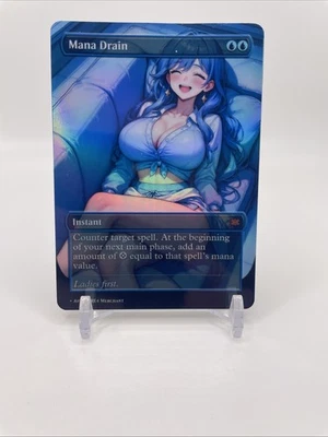 Waifu Mana Drain FOIL Playtest MTG Card EDH COMMANDER ANIME V1 - Image 1 of 2