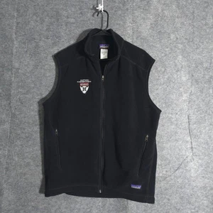 Patagonia Fleece Vest Mens L Black Harvard Business School Embroidered School - Picture 1 of 10