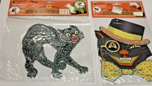 2 NEUE Halloween Shiny Brite Stanzform Christopher Radko Wanddeko schwarze Katze - Bild 1 von 10