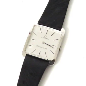 CERTINA Sliver Line, eine massive Silber (SV925) Handaufzug Quarzuhr silber schwarz - Bild 1 von 10