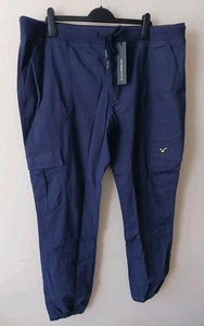 Voi Jeans Co. Womens Cargo Trousers 48" Waist 30" Inside Leg Navy Blue Brand New - Picture 1 of 20