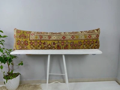 12x48 Turkish Kilim Pillow Cover - Long Lumbar Throw - Vintage Boho Cushion - Image 1 of 4