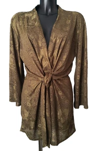 ZARA Kleid kurz Kimono Style khaki bronze Größe S - Bild 1 von 8