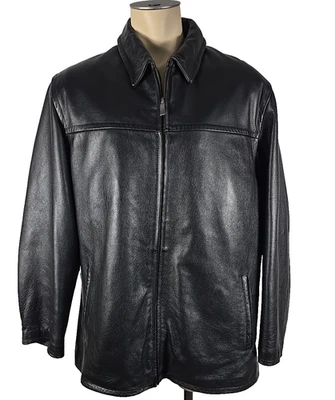 Abrigo de Coche Wilsons Cuero M Julian Negro con Cremallera Aislante Acolchado Forro Talla XL Foto 1 de 4