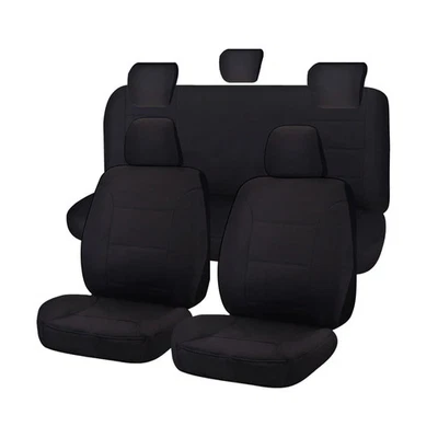 Canvas Seat Covers for TOYOTA HILUX  04/2005-06/2015 DUAL CAB UTILITY BLACK - image 1 of 4