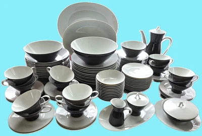 Juego de vajilla Rosenthal - patrón gris segundo - 102 piezas de servicio para doce Foto 1 de 4