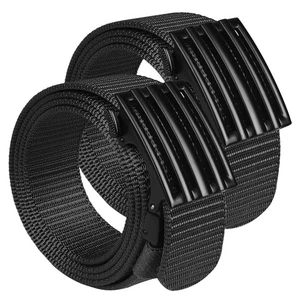 2 Pack Men's Ratchet Web Belt, 1.25 inch Nylon Automatic Buckle Belt - Picture 1 of 5