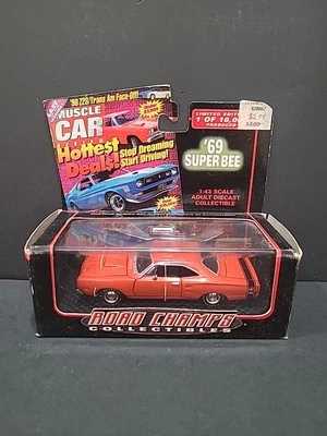 Road Champions 1:43 Mopar Muscle 69 1/2 Dodge Super Bee Red/Black - Image 1 of 3