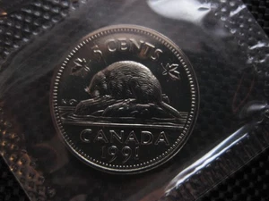 Canadian Prooflike Nickel 1991 ($0,05) - Imagen 1 de 2