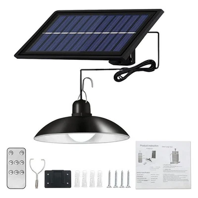 23 LED Solar Pendant Hanging Light Dimmable Outdoor Indoor Garden Yard Shed Lamp - Image 1 of 4