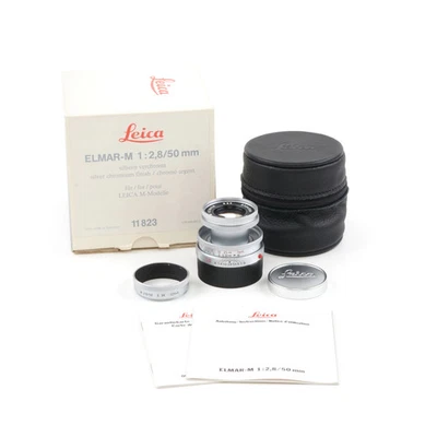 LEICA 50MM F2.8 ELMAR-M SILVER + BOX 11823 #5378 - Image 1 of 4