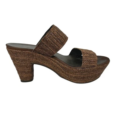 Stuart Weitzman Plataforma Tejida Cuña Cuero Marrón Hecho en España Mujer Talla 7 Foto 1 de 4