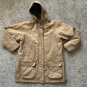 LL Bean Field Jacket Women's Large Reg British Millerain Waxed Cotton Wool Lined - Picture 1 of 17