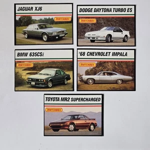 1989 Matchbox Car And Driver Collector Cards Lot of 5 Jaguar XJ6 BMW 635CSi - Picture 1 of 2