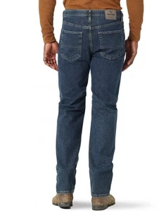 Wrangler Auth. Mens Regular Fit Comfort Flex Waist Jean Dark Stonewash 38W x 32L - Picture 1 of 4