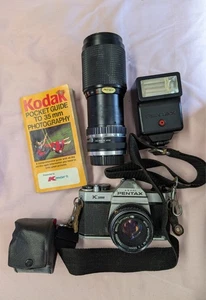 Vintage Pentax K1000 Super SLR 35mm Kamera und Gemini Teleobjektiv ungetestet - Bild 1 von 14