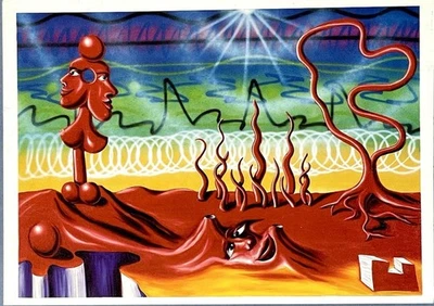 Kenny Scharf (b. 1958) Horizoni - Tarjeta de impresión artística 4”x6” Foto 1 de 4