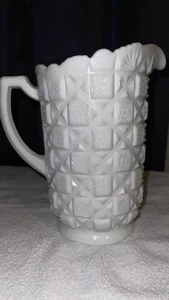 Vintage Westmoreland Milk Glass Pitcher Old Quilt Pattern 40 oz 1940 - 1979 - Picture 1 of 14