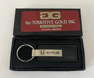 HONDA CR-Z  CRZ Black Leather & Metal Licensed Keychain NEW IN BOX - Imagen 1 de 1