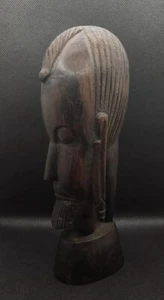 9" VINTAGE CARVED AFRICAN EBONY WOOD TRIBAL ART STATUE FIGURE SCULPTURE #F9 - Picture 1 of 9