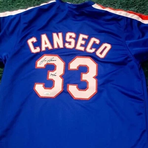 Jose Canseco Signed Texas Rangers Jersey JSA Autograph COA 40/40 Inscription - Picture 1 of 3