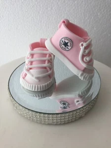ZAPATOS COMESTIBLES PARA BEBÉ ROSA BOTINES PARA BEBÉ DECORACIÓN DE CUMPLEAÑOS - Imagen 1 de 7