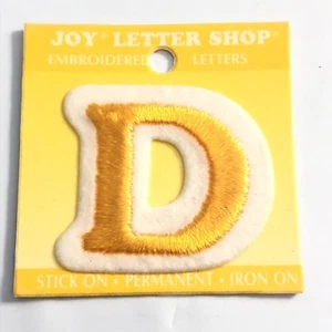 Joy Letter Shop Yellow O 1.5 "Iron Stick On Embroidered Patch Appliqué Crafting - Imagen 1 de 5